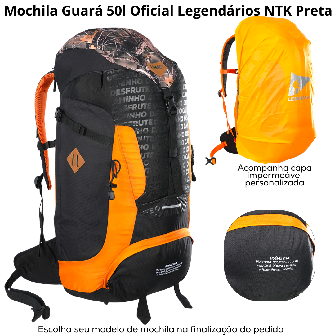 1.1 Mochila Guará 50l Oficial Legendários NTK Preta