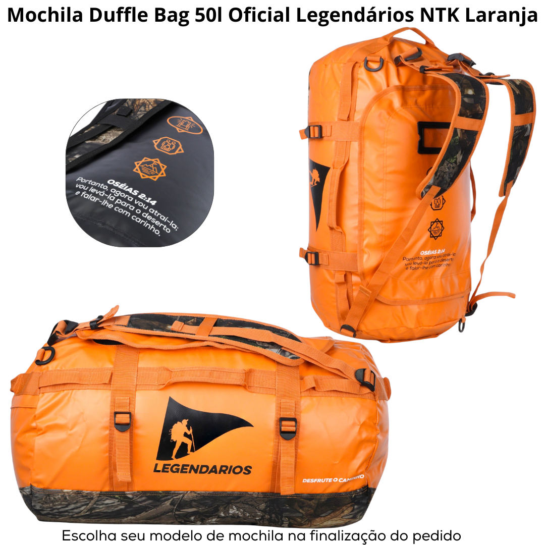 1.2 Mochila Duffle 50l Oficial Legendários NTK Preta